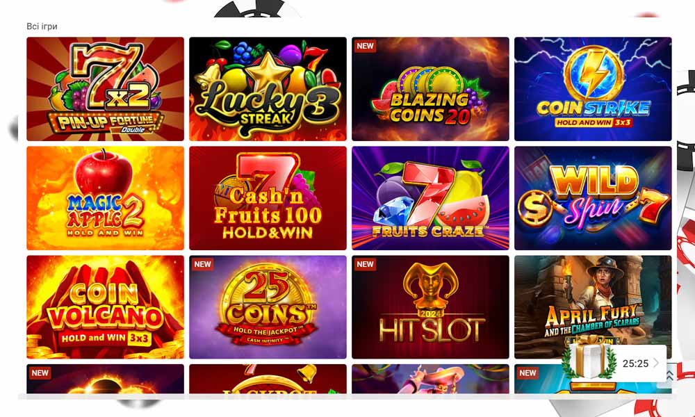 Найкращі слоти казино Пін Ап